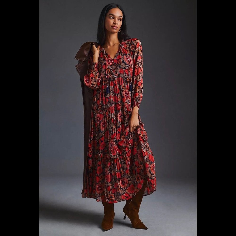 Anthropologie The Marais Floral Maxi Dress NWT Size Small